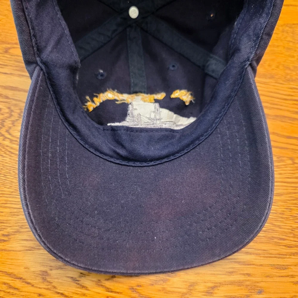 USS Oklahoma BB 37 Pearl Harbor Navy Blue Cotton Hat OSFM Pacific Historic Parks